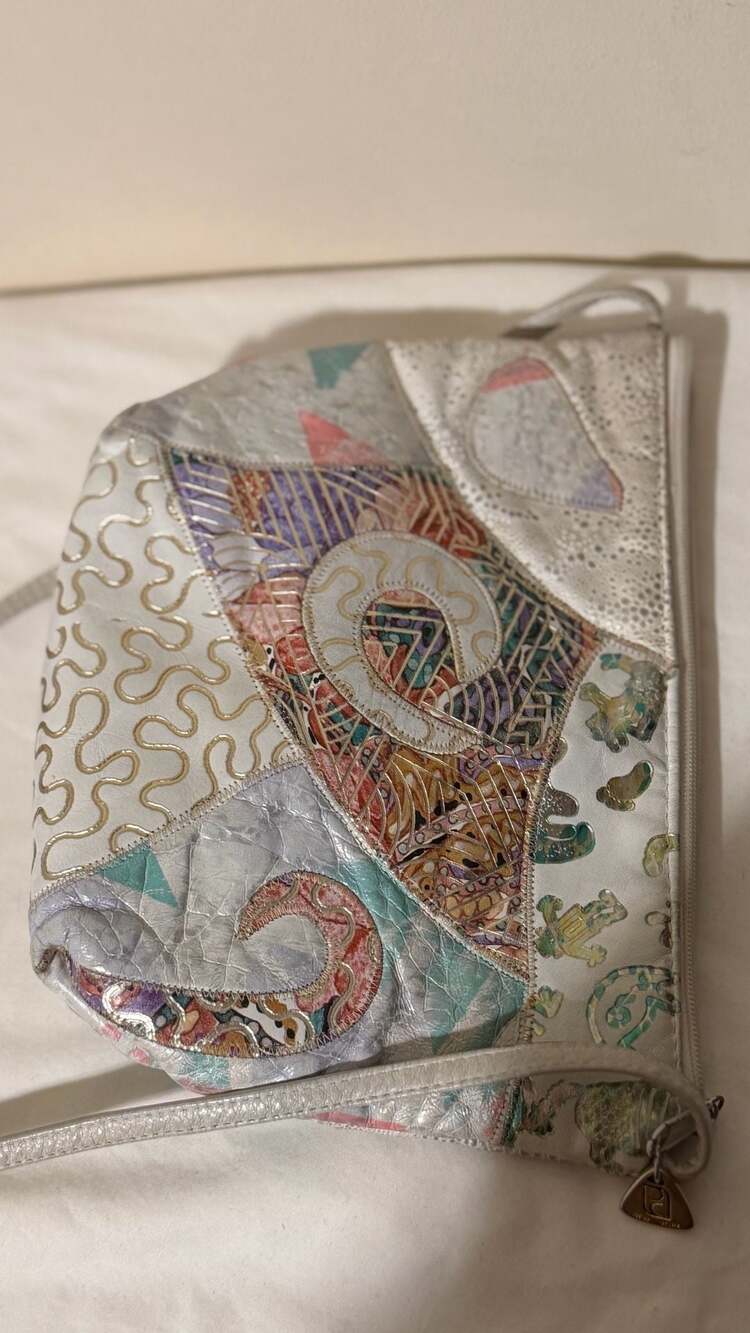 Park Avenue Int. Vintage 80s Patchwork Leather Crossbody Bag - Picture 3 of 7